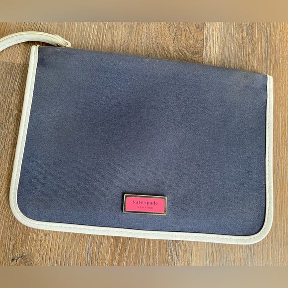 Kate Spade Sam canvas plunge wristlet in Blazer Blue - Picture 4 of 6